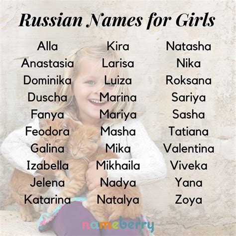 russische meisjes namen|Russian Girl Names